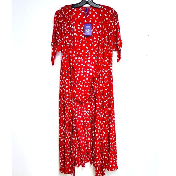 Seraphine Women's Red & White Floral Maternity/Nursing Wrap Dress Size 2, 4 & 6 - Picture 1 of 9